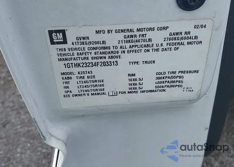 2004 GMC Sierra 2500Hd Slt z USA, uszkodzony, nr VIN 1GTHK23234F203313